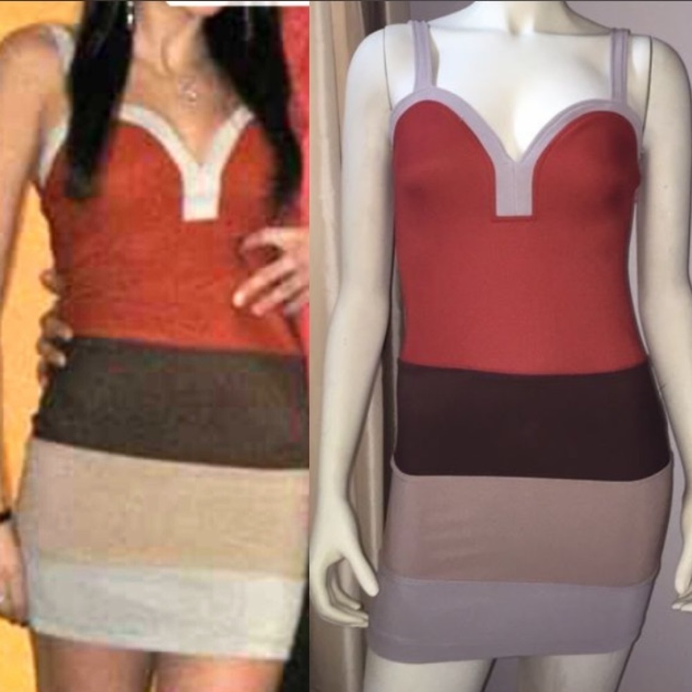 LF Millau Fall Colorblock Bodycon Dress